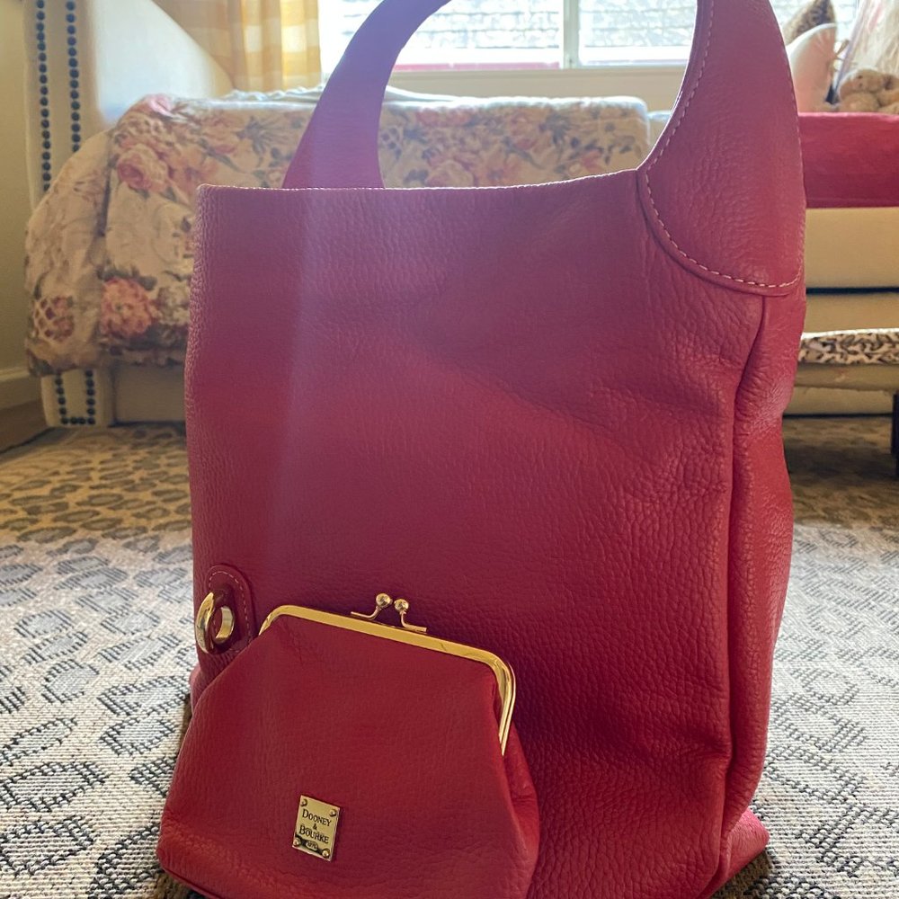 DOONEY & BOURKE BELVEDERE SATCHEL IN PINK PRESTINE